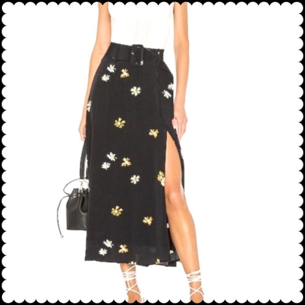 Capulet Devin Floral Print Black Skirt